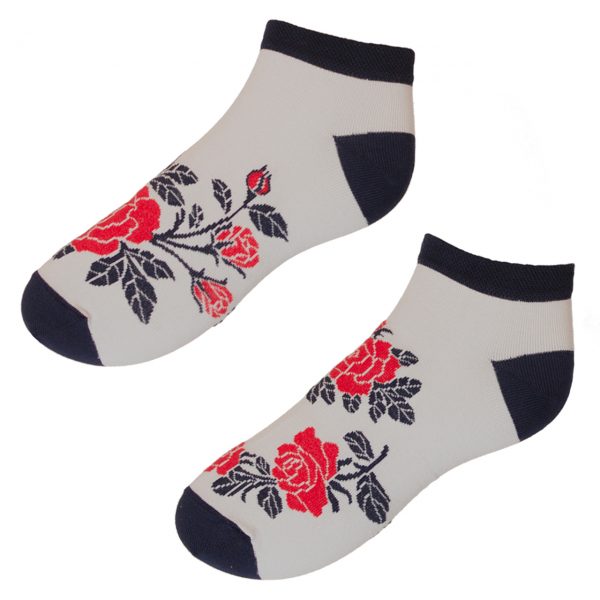Veselé kotníkové ponožky - Růže