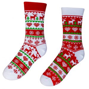 Veselé ponožky zimní – Vánoční sobík